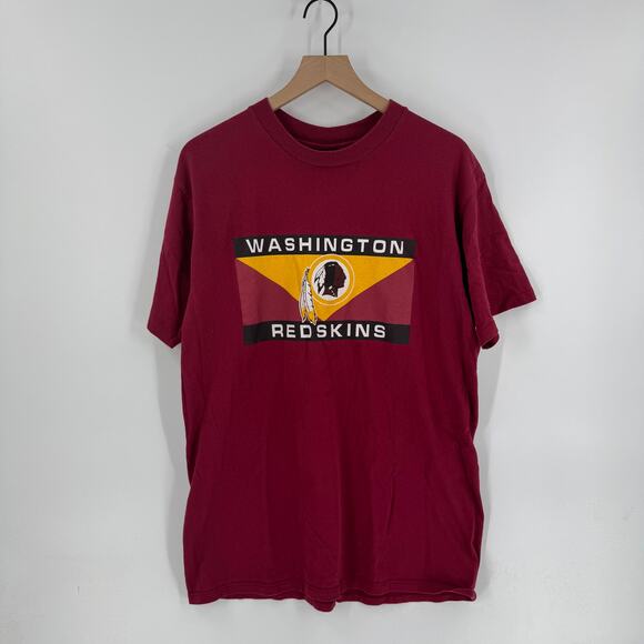 Vintage Washington Football Team Burgundy Single Stitch Tee 90s NFL Shirt L - Picture 1 of 7